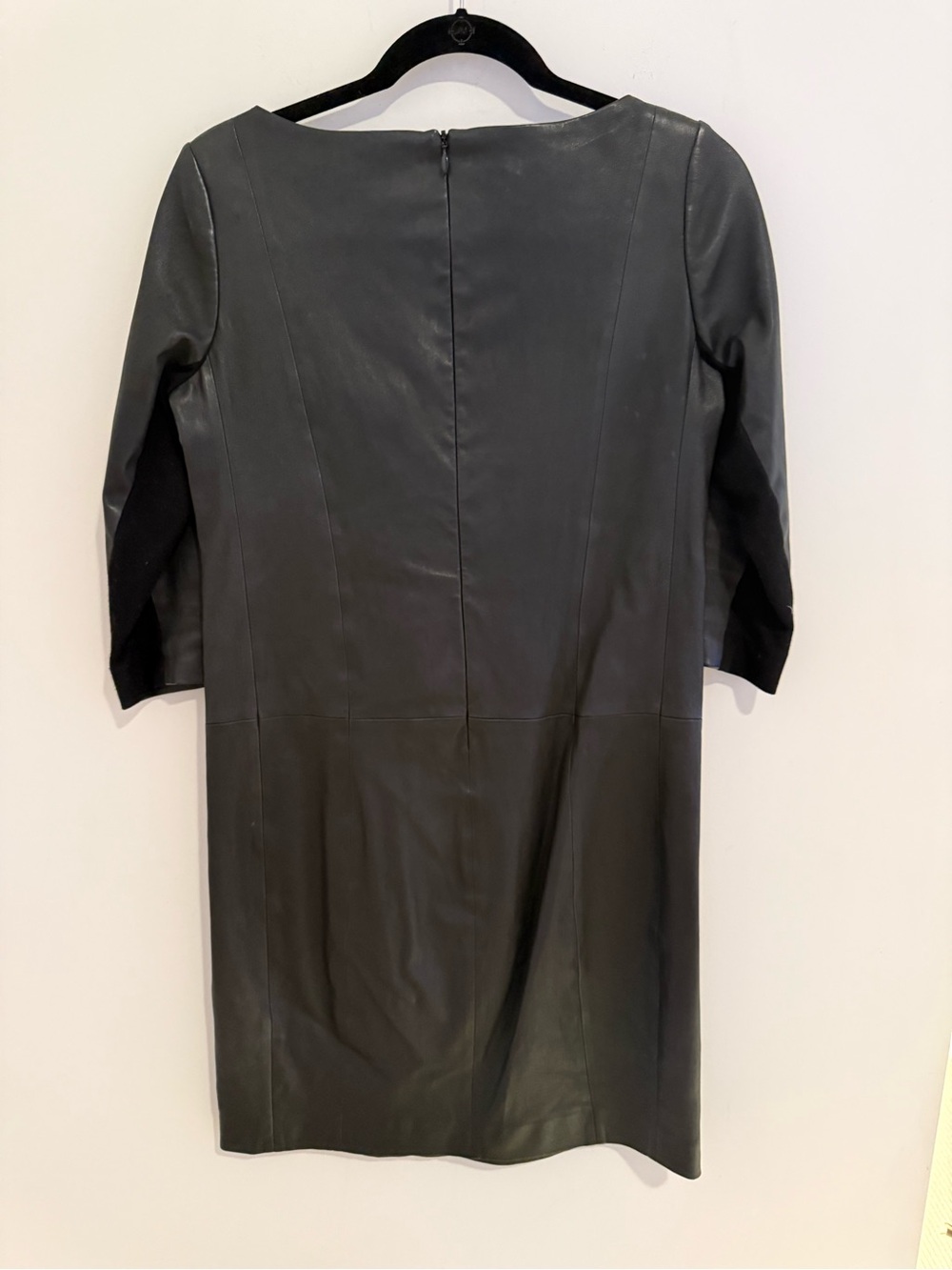 Vince Black Leather Mini Shift Dress Size Small - Picture 6 of 7